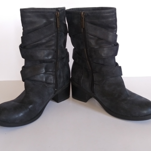 G.C. shoes "rudy" cowboy/moto boot w/stacked heel - Picture 5 of 8